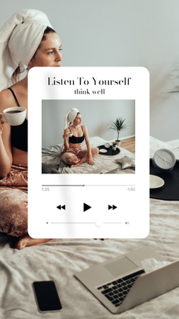 Mental Health Inspiration with Woman in Lotus Position Instagram Story Design Template