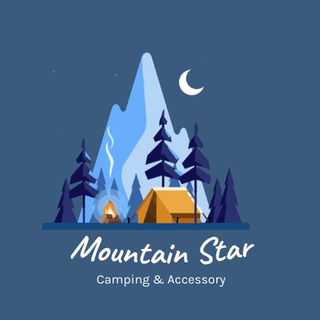 Camping Accessory Special Offer Animated Logo Design Template