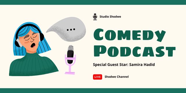 Announcement of Comedy Podcast Twitterデザインテンプレート