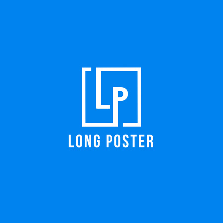 ロングポスタープリントサービスのロゴ Logoデザインテンプレート