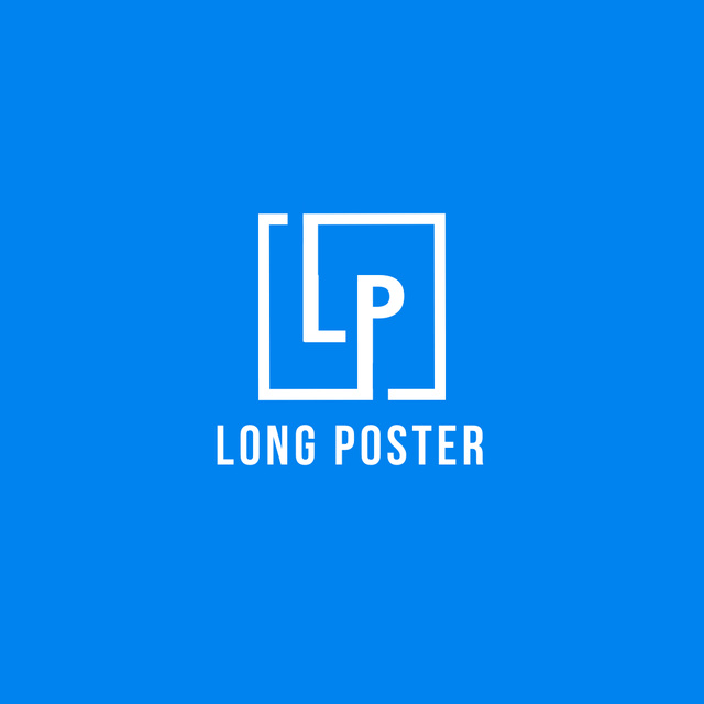 Modèle de visuel long poster print service logo - Logo
