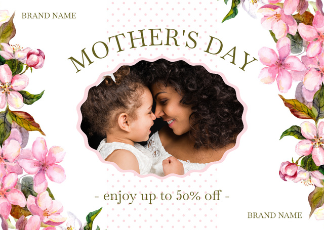 Special Discount on Mother's Day Holiday Card Tasarım Şablonu