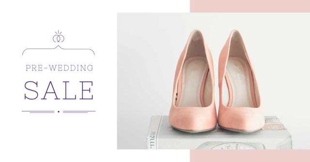 Ontwerpsjabloon van Facebook AD van Pre-Wedding Sale Offer with Female Shoes