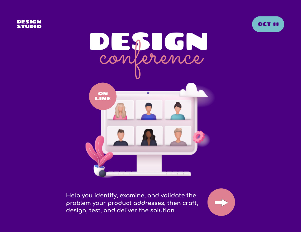 Design Conference Announcement Flyer 8.5x11in Horizontal – шаблон для дизайну
