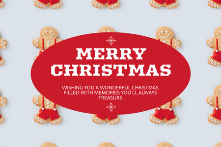 joulu toivoo kanssa gingerman kuvio Postcard 4x6in Design Template