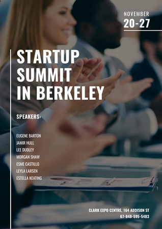Ontwerpsjabloon van Poster A3 van Startup Summit Announcement with Businesspeople