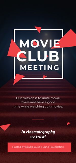 Movie Club Meeting Announcement Flyer DIN Large Design Template