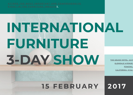 International furniture show Announcement Postcard 5x7in Design Template