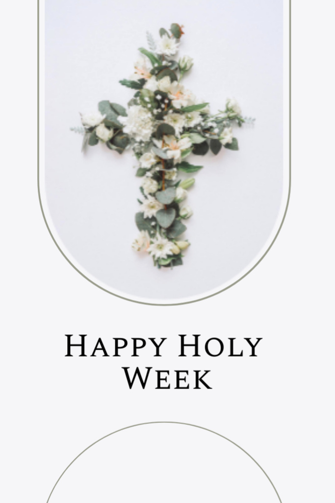 Plantilla de diseño de Offer of Easter Services with Flower Cross of Jesus Flyer 4x6in 
