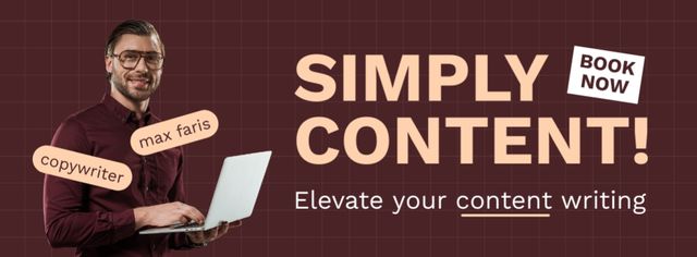 Template di design Engaging Content Writing Offer With Booking Facebook cover