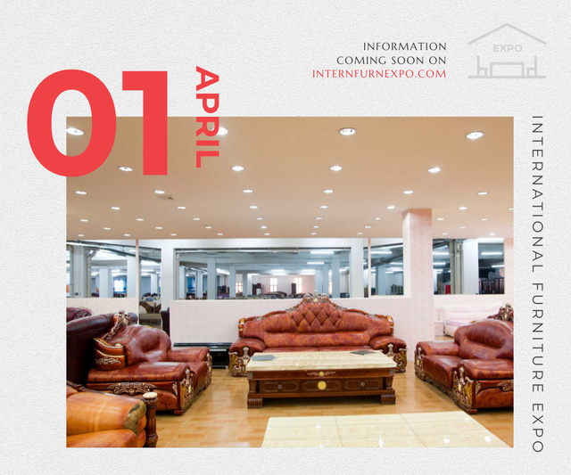 Designvorlage Announcement of International Furniture Exhibition für Large Rectangle