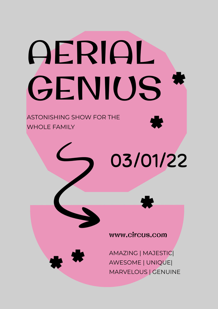 Circus Event Announcement on Pink Poster B2 – шаблон для дизайна