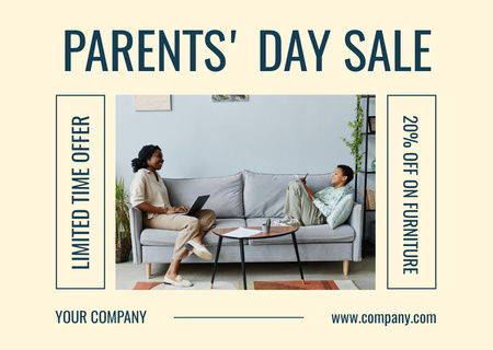 Happy Parents' Day Sale Card Design Template
