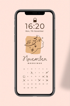 Calendar on Phone Screen Pinterest Design Template