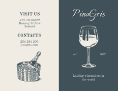 Wine Tasting Announcement with Creative Sketch of Wineglass