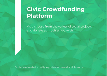 Plantilla de diseño de Civic Crowdfunding Platform Card 