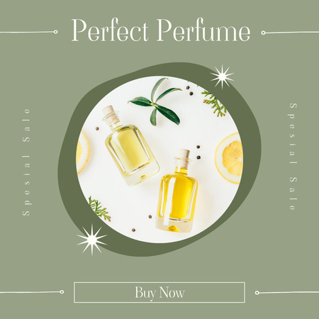 Tökéletes parfüm citrom illattal Instagram AD tervezősablon