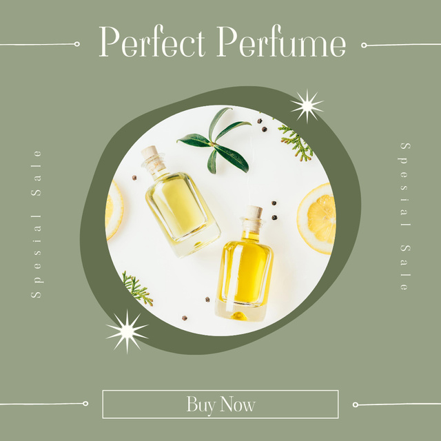 Ontwerpsjabloon van Instagram AD van Perfect Perfume with Lemon Scent