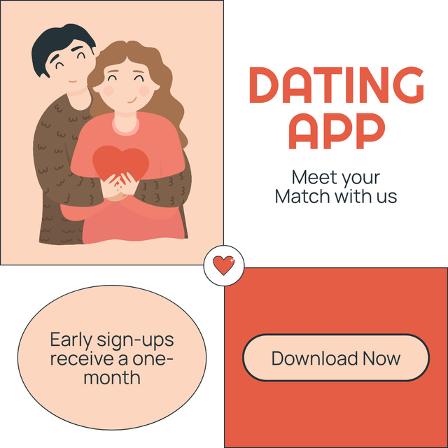 Sign Up to Matchmaking App Instagram AD Design Template