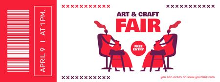 Art And Craft Fair With Free Entry And Pottery Ticket Design Template