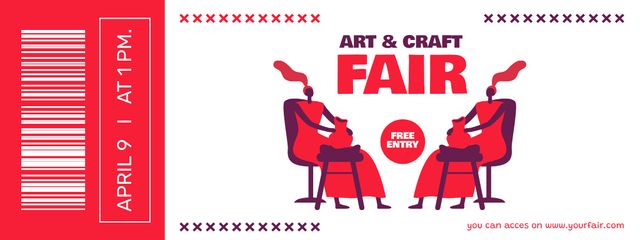 Plantilla de diseño de Art And Craft Fair With Free Entry And Pottery Ticket 