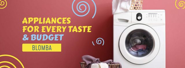 Appliances Offer with Washing Machine Facebook cover Design Template