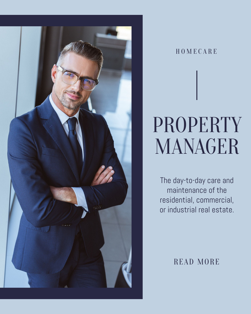 Property Manager Services Offer Instagram Post Vertical Πρότυπο σχεδίασης