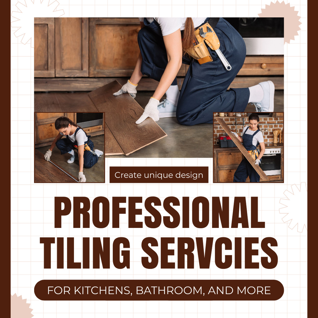 Designvorlage Ad of Professional Tiling Services für Instagram AD