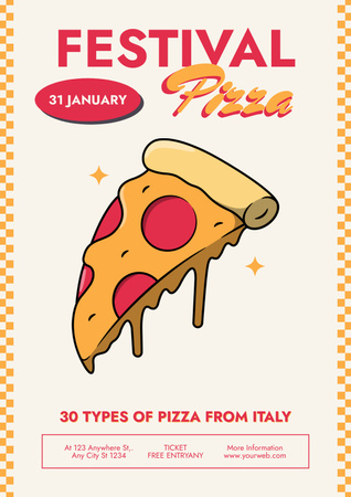 Pizza Festival Announcement Poster Design Template