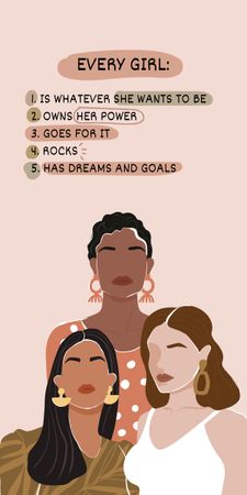 Girl Power Inspiration with Woman on Workplace Graphic Design Template