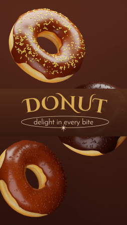 Deliciosa oferta de donuts de chocolate e bebidas TikTok Video Modelo de Design