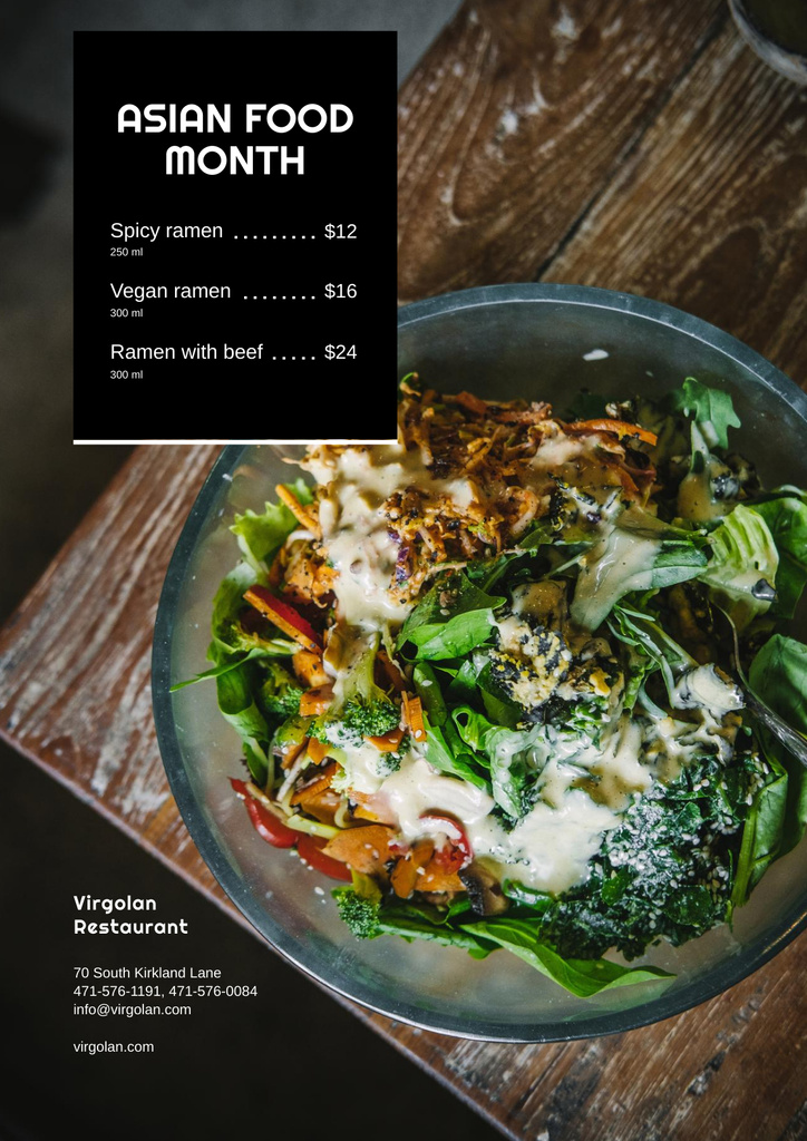 Asian Food Month Event Announcement Poster – шаблон для дизайна