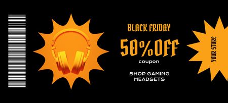 Electronics Sale on Black Friday with Headphones Coupon 3.75x8.25in Design Template