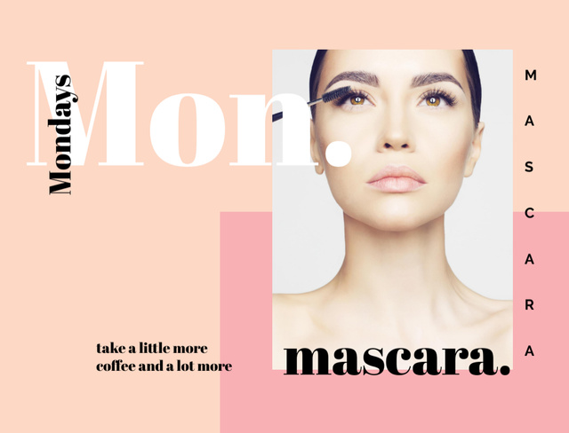 Mascara Promotion on Peach Postcard 4.2x5.5in – шаблон для дизайна