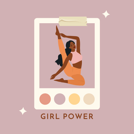 Dívka Power Inspirace Instagram Šablona návrhu