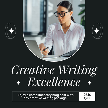 Platilla de diseño Incredible Writing Service With Discount In Special Package Instagram AD