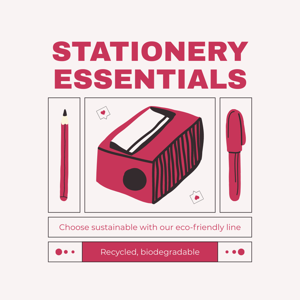 Store With Sustainable Stationery Products Instagram AD – шаблон для дизайна