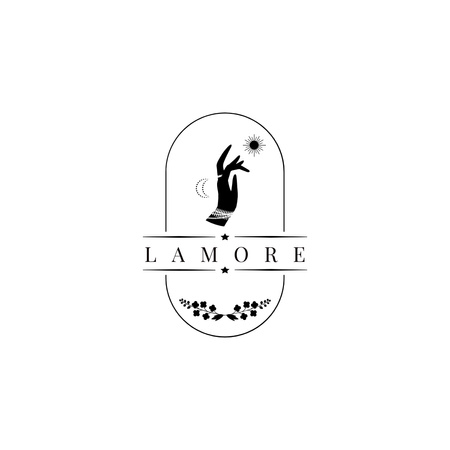 Lamore logo design with hand Logo tervezősablon