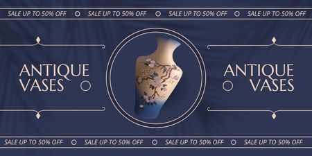 Oferta de vasos pintados antigos com desconto Twitter Modelo de Design