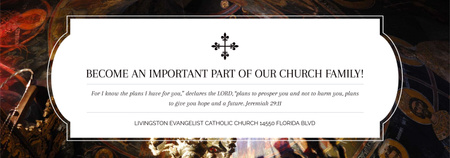 Church Invitation with Old Cathedral View Tumblr Design Template