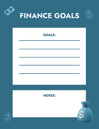 Notes for Finance Goals Notepad 107x139mm Design Template