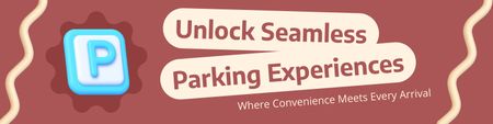 Platilla de diseño Advertisement about Parking Services with 3D Sign Twitter