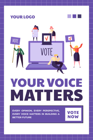 Modèle de visuel Annonce concernant le vote en ligne - Pinterest