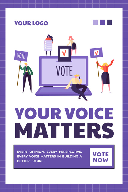 Modèle de visuel Announcement about Online Voting - Pinterest
