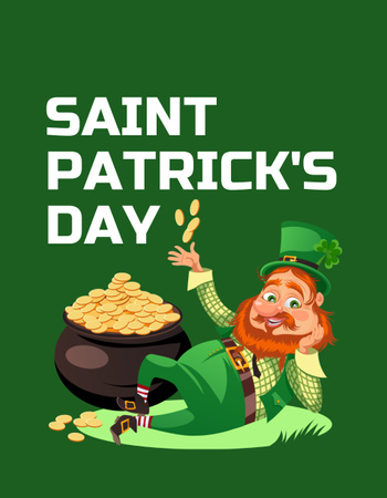 Template di design Happy St. Patrick's Day Party with Red Bearded Man T-Shirt