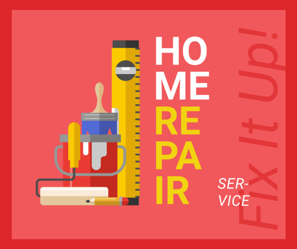 Tools for home renovation service Facebook Πρότυπο σχεδίασης