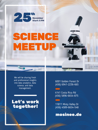 Plantilla de diseño de Science Meetup Announcement Poster 36x48in 