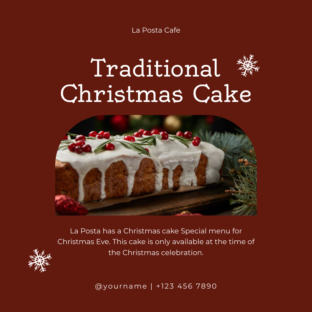 Traditional Christmas Cake Instagram Πρότυπο σχεδίασης