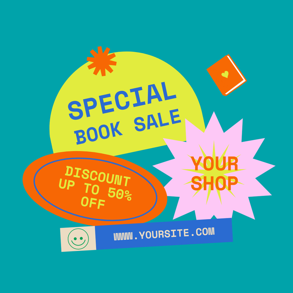 Ontwerpsjabloon van Instagram van Book Selling Event at the Shop