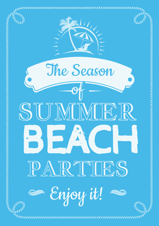 Summer beach parties Annoucement Poster Tasarım Şablonu